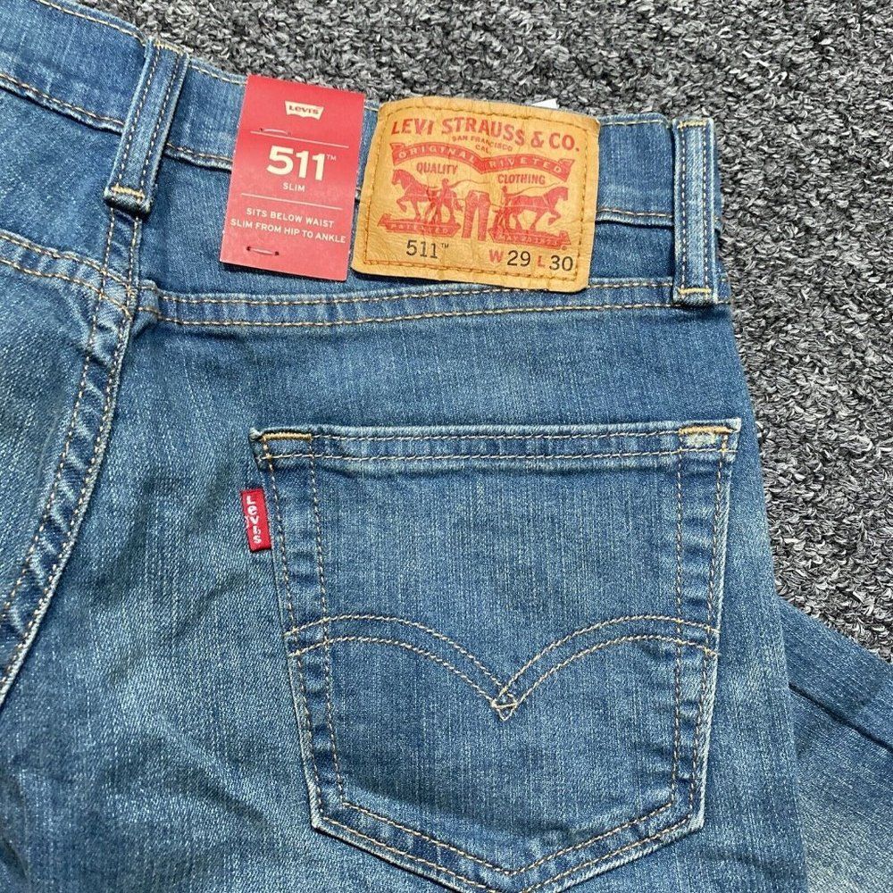 Levi's Flex 511 Slim Light Washed Denim Stretch Jeans Size 29x30 NWT - Picture 5 of 9